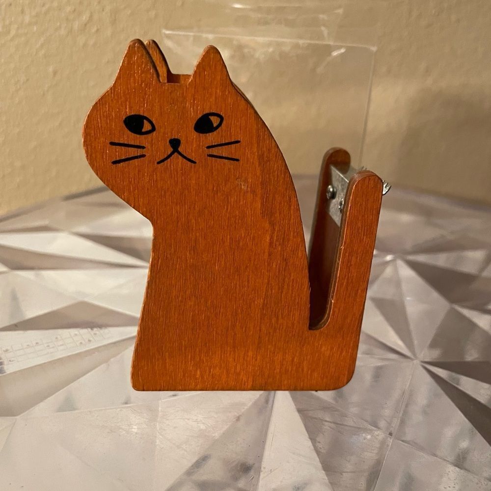 Wood Cat Tape Dispenser CUTEEE!
